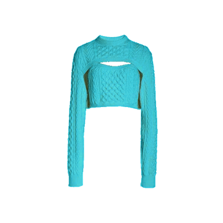 Teal Sweater Crop Top Combo (SuHi edit)