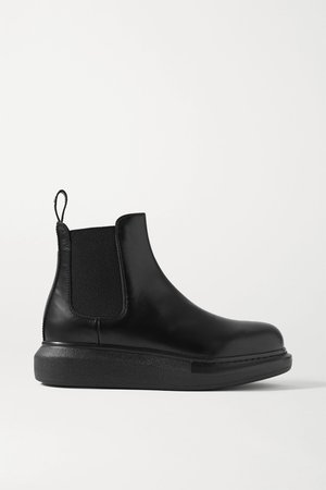 Black Leather exaggerated-sole Chelsea boots | Alexander McQueen | NET-A-PORTER