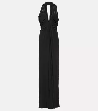 Draped Jersey Gown in Black - Saint Laurent | Mytheresa