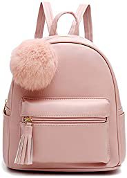 Pink backpack with Pom Pom