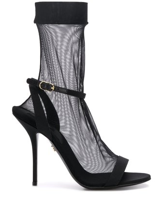 Dolce & Gabbana sheer sock-style stiletto sandals - FARFETCH