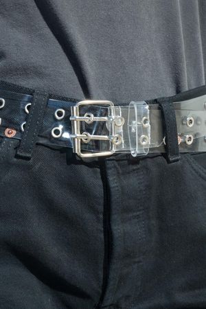 Clear and Silver Grommet Belt - Belts - Accessories