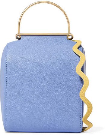 Besa Textured-leather Shoulder Bag - Blue