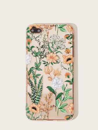 Flower & Leaf Pattern iPhone Case | ROMWE