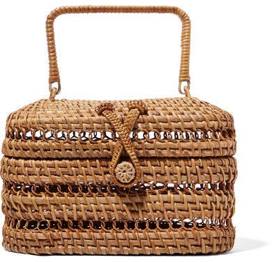 Max Rattan And Bamboo Tote - Sand