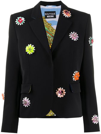 BOUTIQUE MOSCHINO floral embroidered blazer