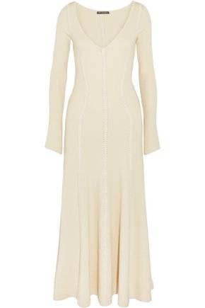 Ribbed metallic wool-blend midi dress | ALEXANDER MCQUEEN | Sale up to 70% off | THE OUTNET