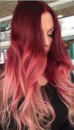Red & Pink Ombré Hair