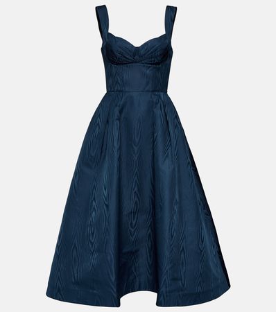 Crepe Midi Dress in Blue - Rebecca Vallance | Mytheresa