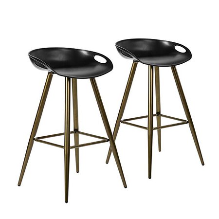 Low-Back, Fixed-Height Counter Bar Stool Modern Design Bar Chair Set of 2 Black (Bronze): Amazon.ca: Home & Kitchen