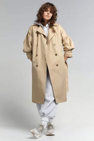 Cotton Trenchcoat - Beige - Ladies | H&M US