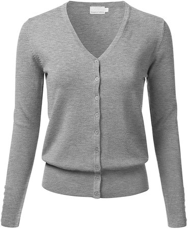 FLORIA Women's Button Down V-Neck Long Sleeve Soft Knit Cardigan Sweater (S-3XL) at Amazon Women’s Clothing store