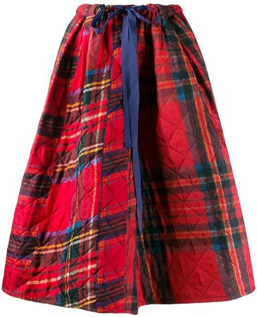 Pierre-Louis Mascia tartan pattern quilted skirt