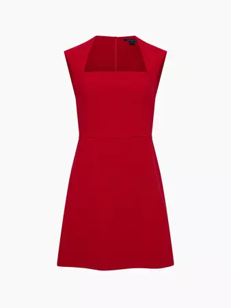 Whisper Ruth Square Neck Dress Royal Scarlet | French Connection US