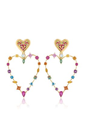 14k Yellow Gold Rainbow Love Transformer Earrings By Eden Presley | Moda Operandi