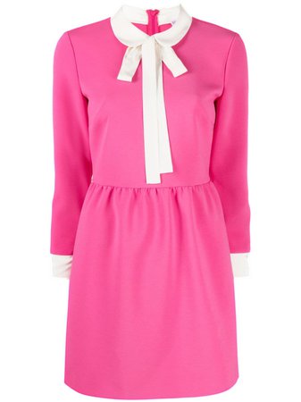 RED Valentino Collar Scarf Detail Crepe Dress - Farfetch
