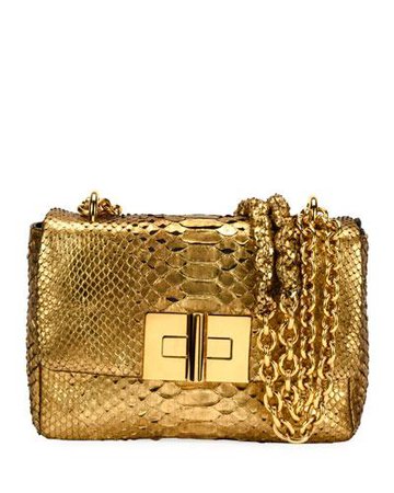 Tom Ford Natalia Python Chain Shoulder Bag In Gold | ModeSens