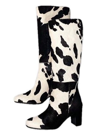 cow print calf boots