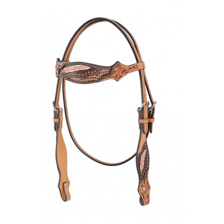 Country Legend Gator & Feathers Browband Headstall