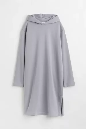 MAMA Hooded Sweatshirt Dress - Light gray - Ladies | H&M CA