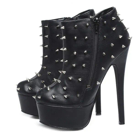 Spiked Heeled Boots