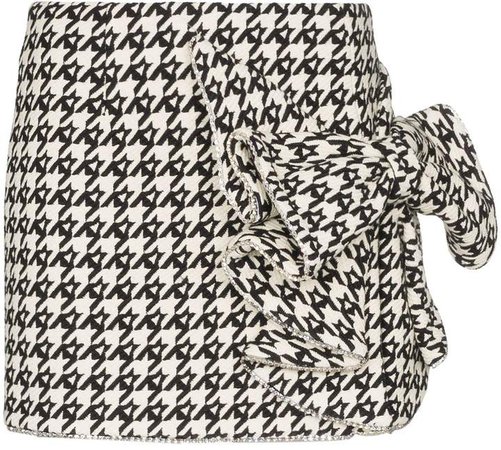 crystal bow detail houndstooth skirt