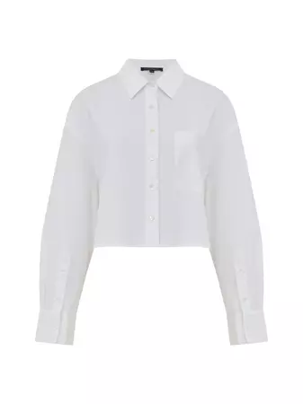 Crystal Fringe Alissa Cotton Shirt Linen White | French Connection US