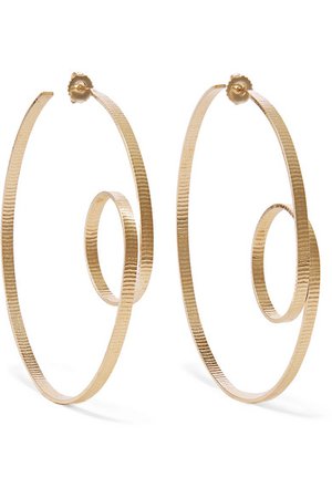 Annie Costello Brown | Circle Scroll gold vermeil hoop earrings | NET-A-PORTER.COM