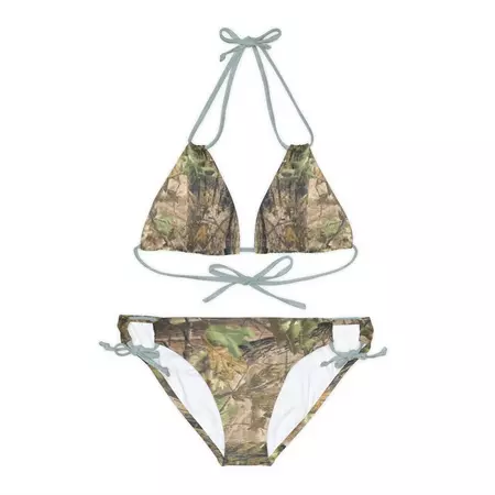 Real Tree Camo Mossy Oak Pattern Strappy Bikini Set AOP - Etsy