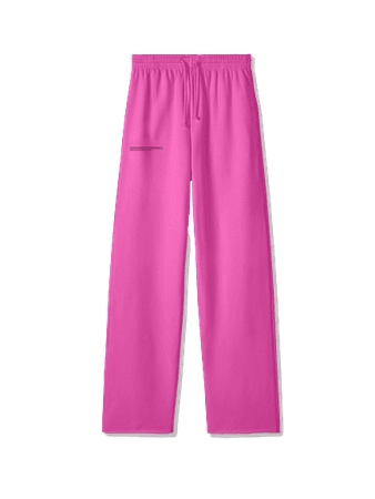 Organic cotton loose track pants—flamingo pink