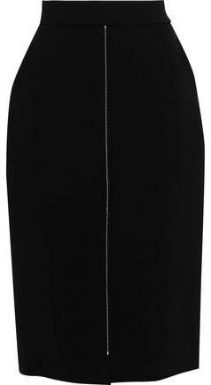 Topstitched Crepe Pencil Skirt