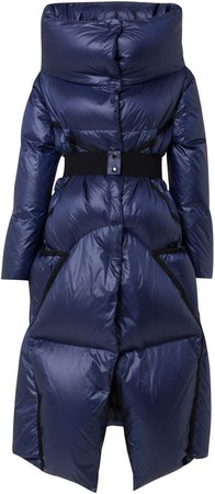 Dorothee Oversized Belted Shell Hooded Puffer Coat