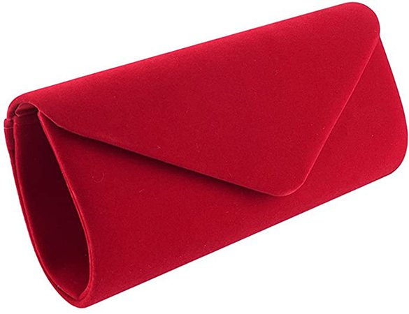 Amazon.com: Women Evening Bag Clutch Purse,iSbaby Handbag With Detachable Chain Strap for Wedding Cocktail Party Velvet Solid Color (Red), Large : Clothing, Shoes & Jewelry