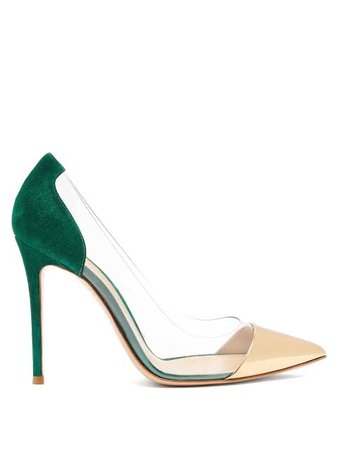 gold green heels