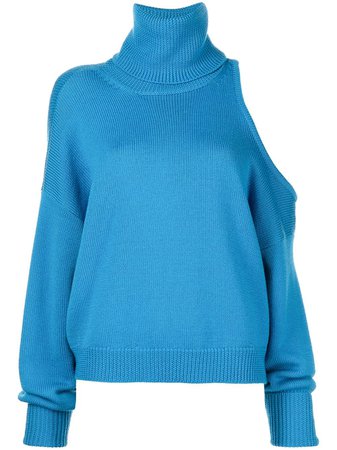 Shop Monse cut-out shoulder turtleneck jumper with Express Delivery - FARFETCH