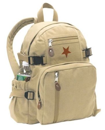 Rothco 9162 Vintage Canvas Mini Backpack - Star/Khaki 613902916203 | eBay