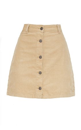 Stone Cord Button Down Denim Skirt | Denim | PrettyLittleThing