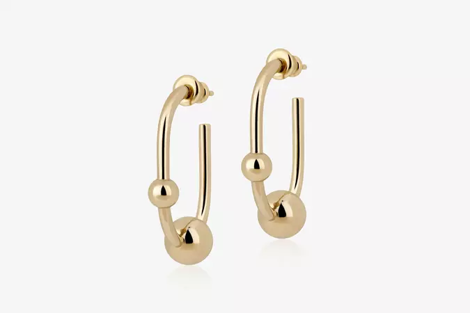 Crescent Hoop Earrings - Gold
