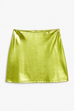 Green metallic mini skirt - Green metallic - Monki WW