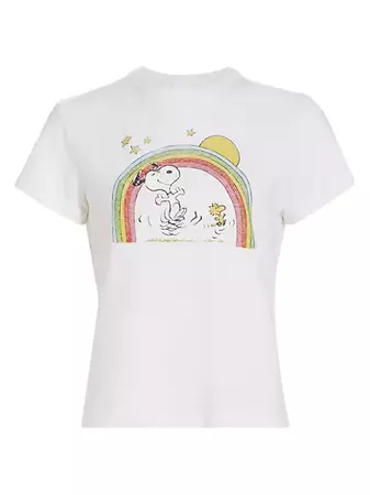Shop Re/done Peanuts Rainbow Crewneck T-Shirt | Saks Fifth Avenue