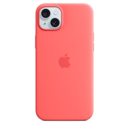 Coque en silicone avec MagSafe pour iPhone 15 Plus - Goyave - Apple (FR)