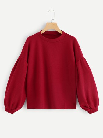 Bishop Sleeve Jumper Sweater | SHEIN