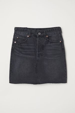 Denim Skirt - Black denim - Ladies | H&M US