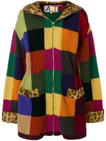 Pre-Owned knitted patch coat