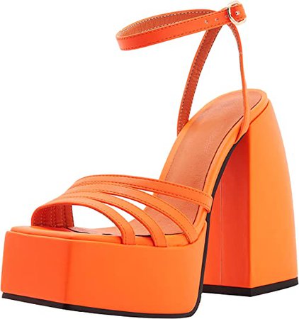Amazon.com | SeiteHuud Chunky Heels For Women Slingback Heels Platform Sandals | Heeled Sandals