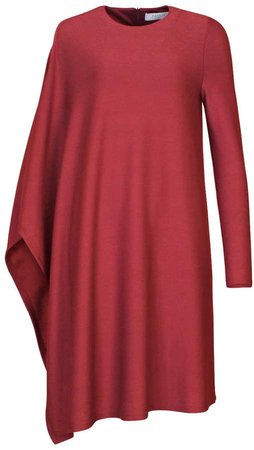 Paisie Asymmetric Jersey Dress In Burgundy