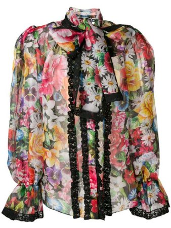 Dolce & Gabbana Puff Structured Floral Blouse - Farfetch