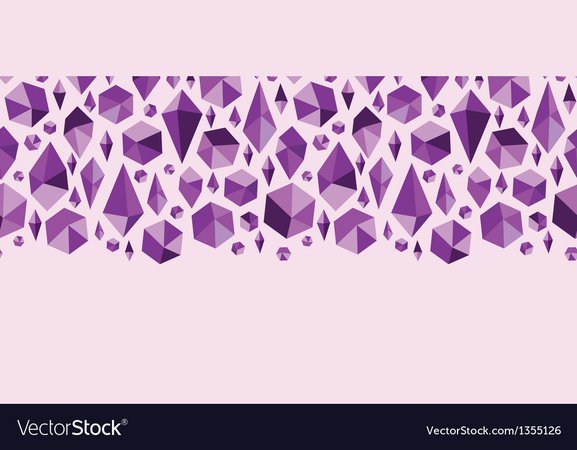 Purple geometric jewel shapes horizontal seamless Vector Image