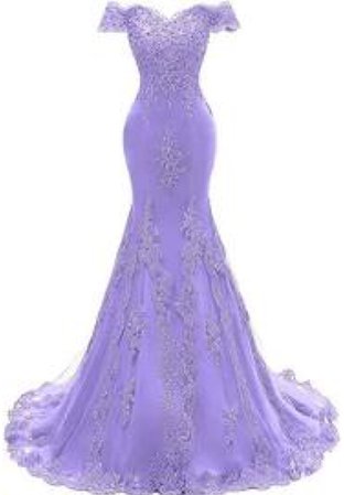 lavender off the should Sparkly Gown
