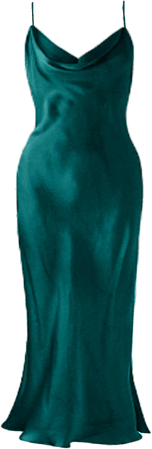 emerald green satin slip gown